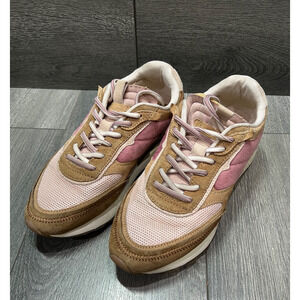 HOFF Women suede leather Brown Pink Kalahari Sneakers Size 6.5 S000112